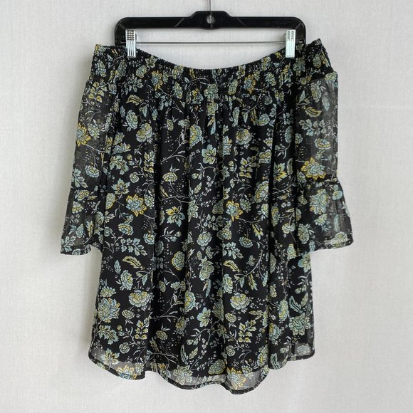 TORRID Off-shoulder Pattern Sheer Top - Picture 1 of 7